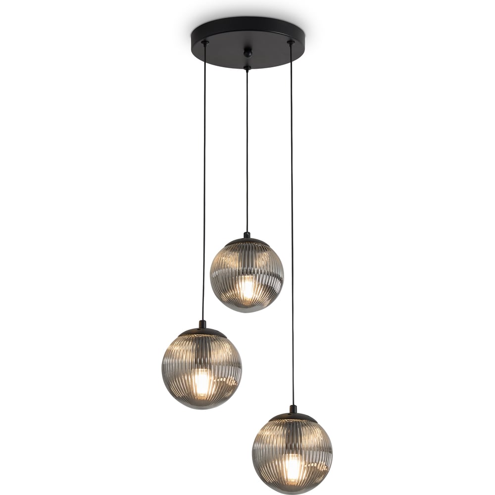 Изображение товара Подвесной светильник Freya FR5564PL-03B черный с дымчатым плафоном