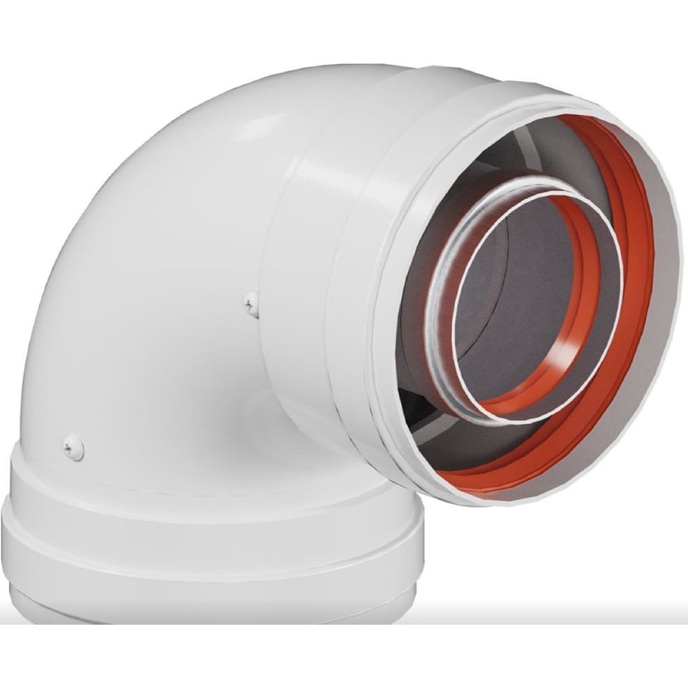 Изображение товара Отвод промежуточный раструбный Okseler 90 гр 60/100 монтажный элемент