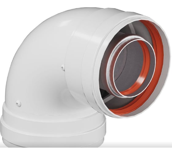 Изображение товара Отвод промежуточный раструбный Okseler 90 гр. 60/100 (наружный диаметр мама/мама) oks00112