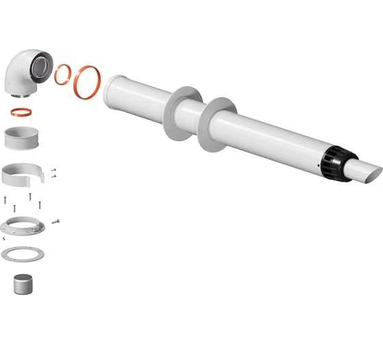 Изображение товара Комплект дымохода Okseler антилед универсальный 60/100 - 1220мм (кроме Immergas и Navien Deluxe 75/100 стар.) oks00060