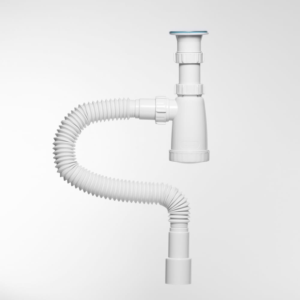 Изображение товара Сифон Инкопласт И 1 1/2х40 для умывальника гофрированная труба 40х40х50