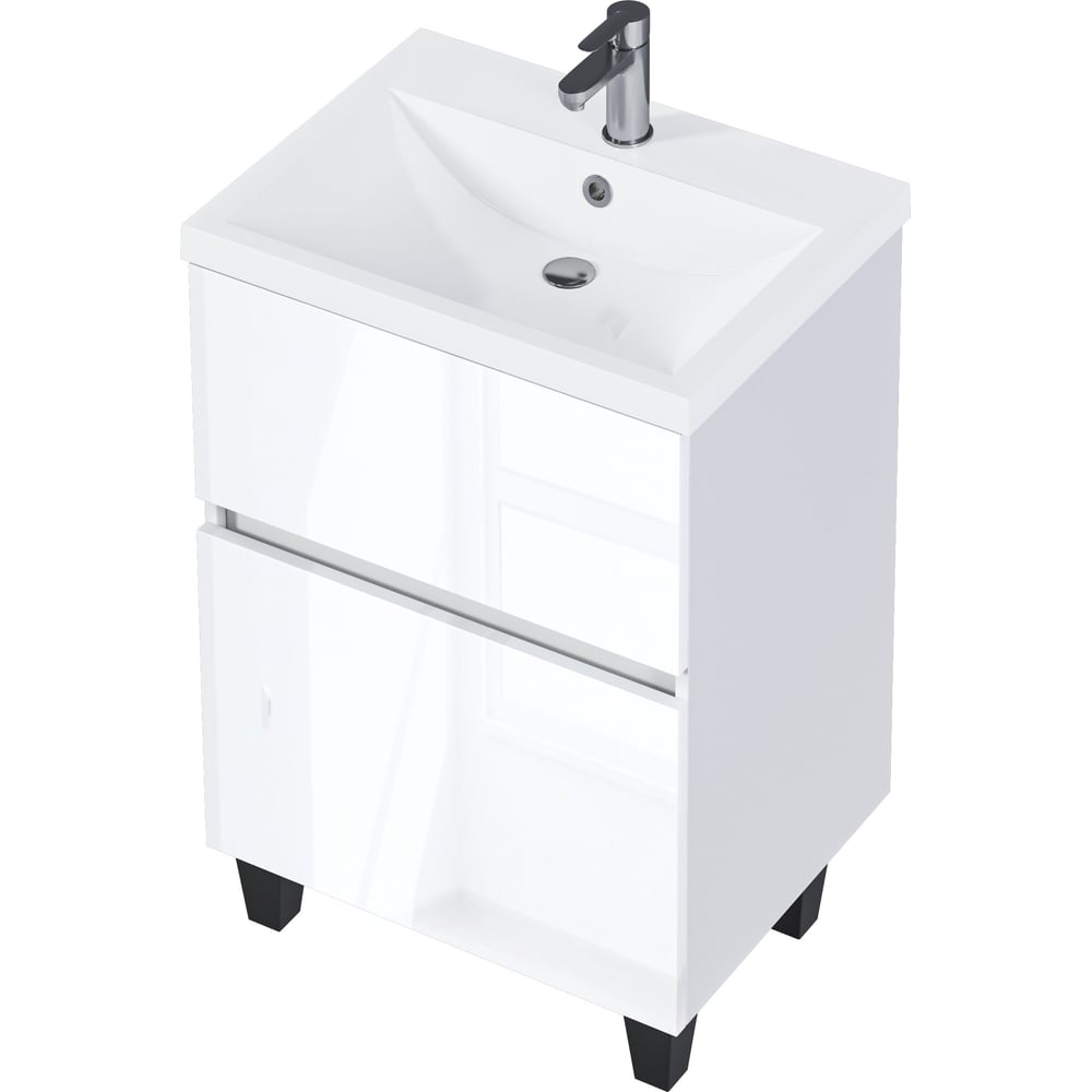 Изображение товара Современная подвесная тумба Aris 70Н белый глянец 2 ящика