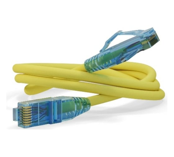 Изображение товара Патч-корд Hyperline PC-LPM-UTP-RJ45-RJ45-C6-1.5M-LSZH-YL U/UTP, Cat.6 (100% Fluke Component Tested), LSZH, 1.5 м, желтый 230226