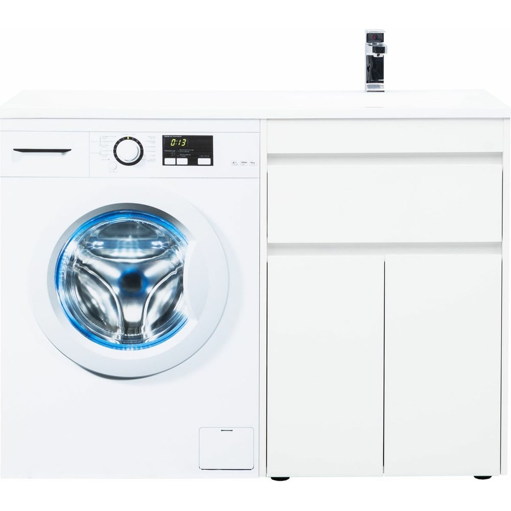 Изображение товара Тумба Aquanet Токио 58 напольная с ящиком и 2 фасада белый глянец