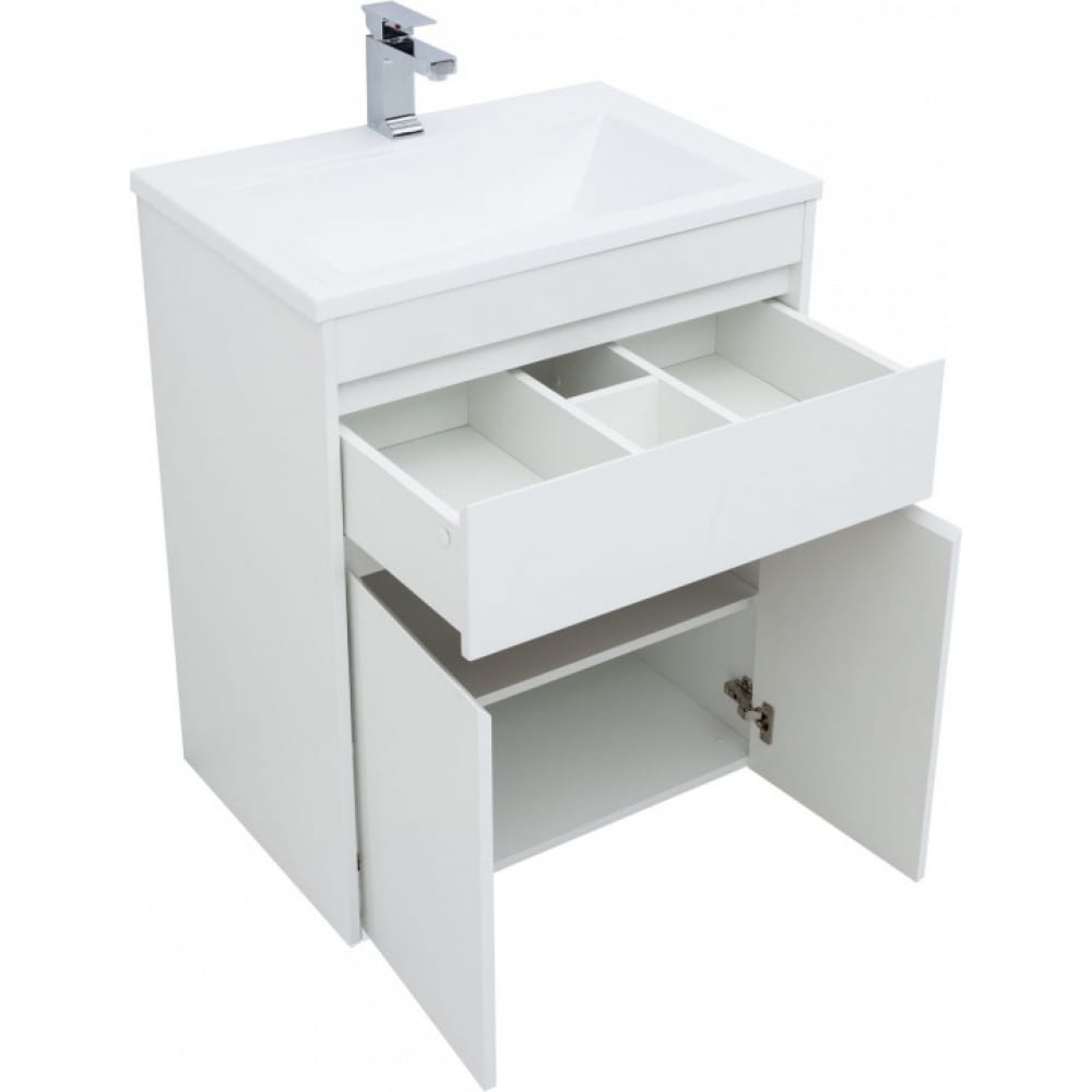 мебель для ванной aquanet токио 120 напольная левая белая под стиральную машину Напольная тумба Aquanet