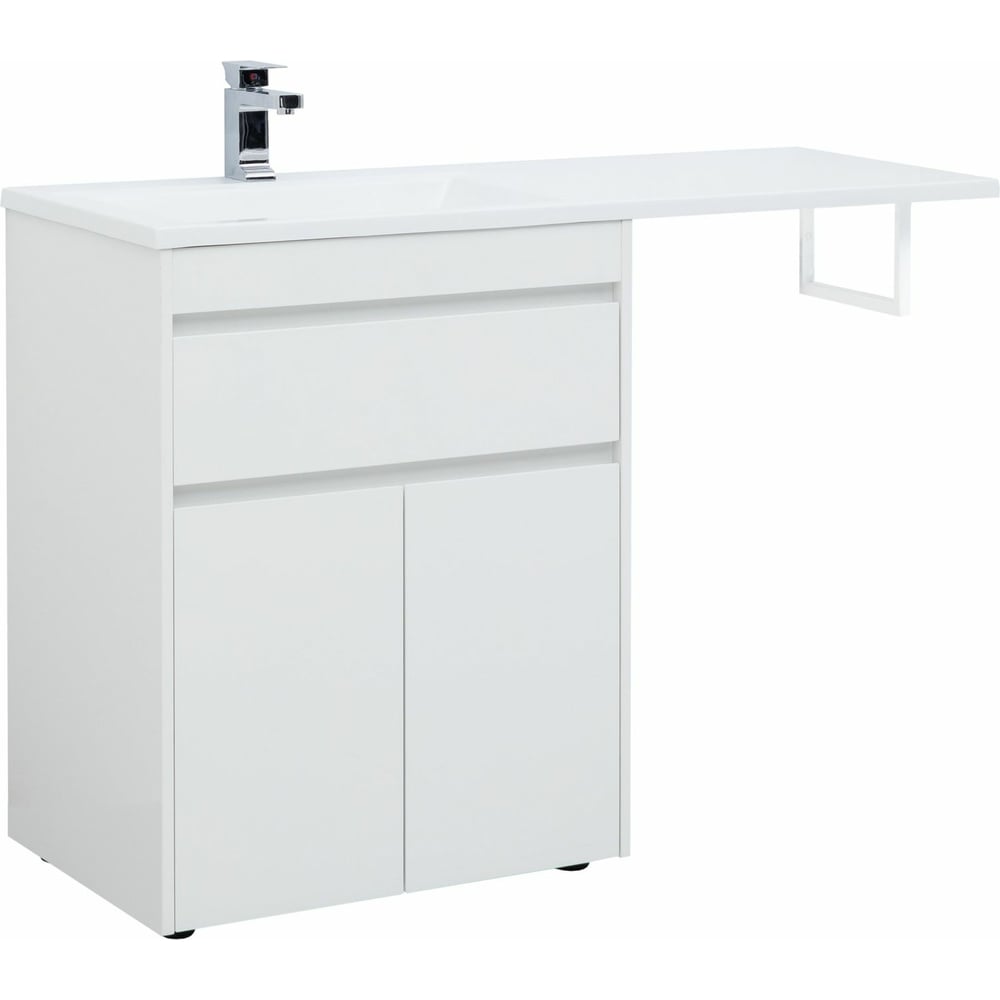 Изображение товара Тумба Aquanet Токио 68 напольная с ящиком и полками белый глянец