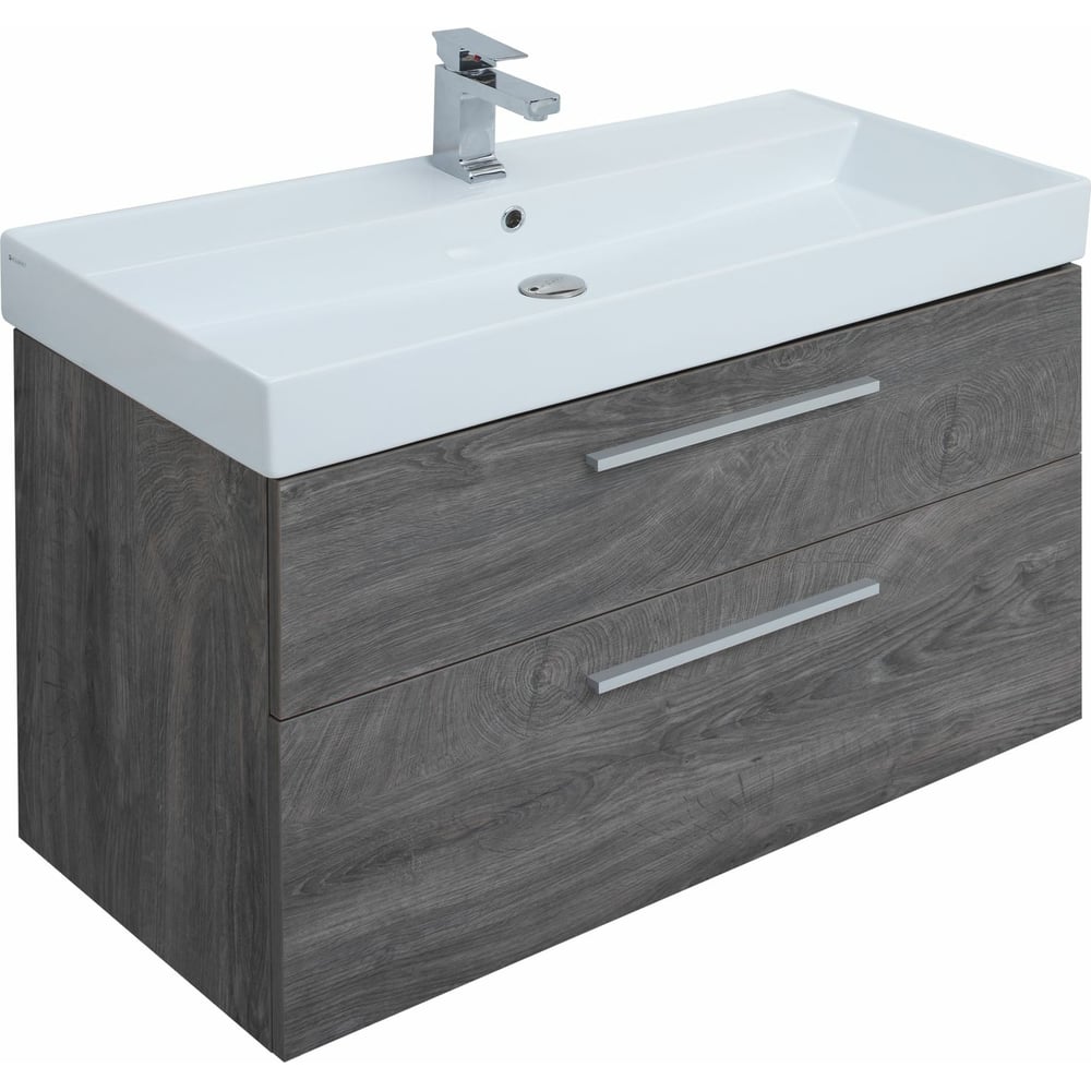 Изображение товара Тумба под раковину Aquanet Nova 00243658 с ящиками и доводчиком серый