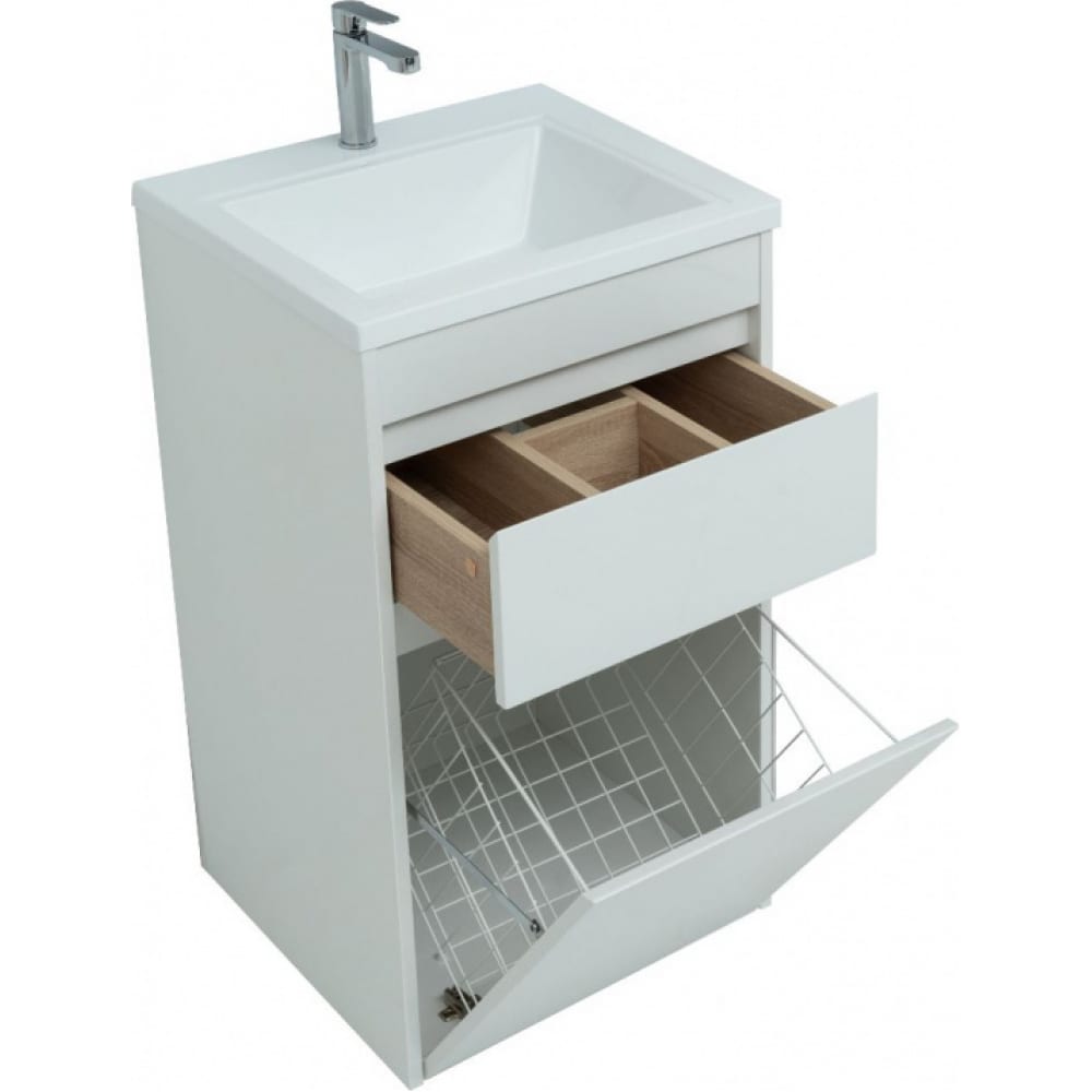 Напольная тумба Aquanet мебель для ванной aquanet токио 120 подвесная правая белая под стиральную машину