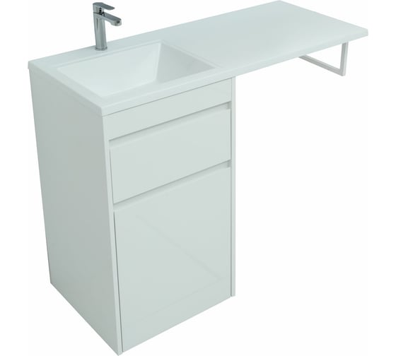 Изображение товара Тумба Aquanet Токио 48 напольная 1 ящик, бельевая корзина, цвет белый глянец 00239289