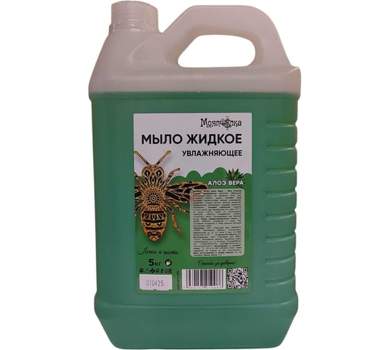 Изображение товара Жидкое мыло МОЯПЧЕЛКА алоэ, канистра ПНД, 5 кг 101003