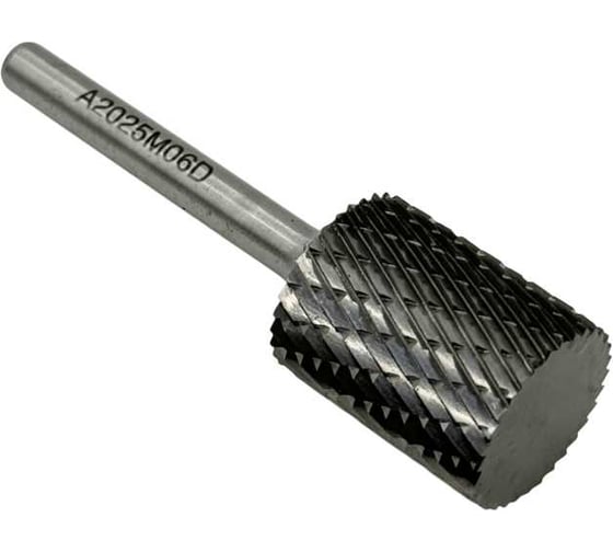 Изображение товара Бор-фреза твердосплавная TORNERI тип A202506 (цилиндрическая), 20.0 мм, хв. 6 мм, двойная насечка Т025347