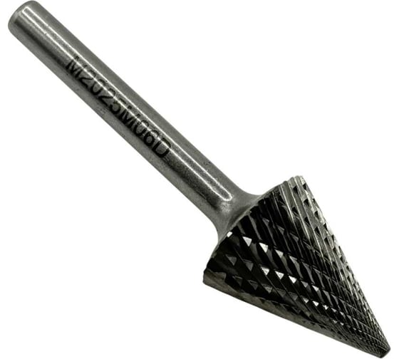 Изображение товара Бор-фреза твердосплавная TORNERI тип M202506 (коническая с заостренным концом), 20.0 мм, хвостовик 6 мм, двойная насечка Т025382