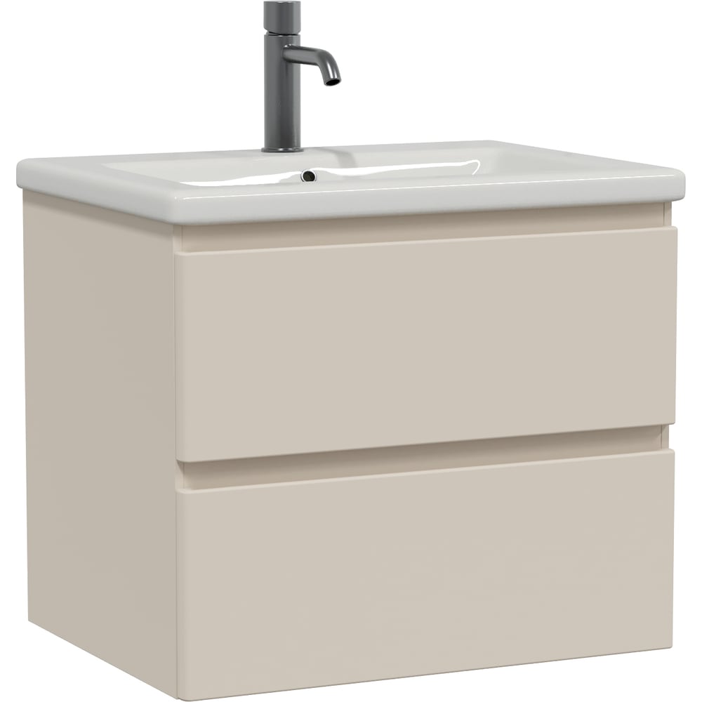 Изображение товара Тумба с раковиной RUVANN STELLO 60 + Como 60 в ванную подвесная капучино