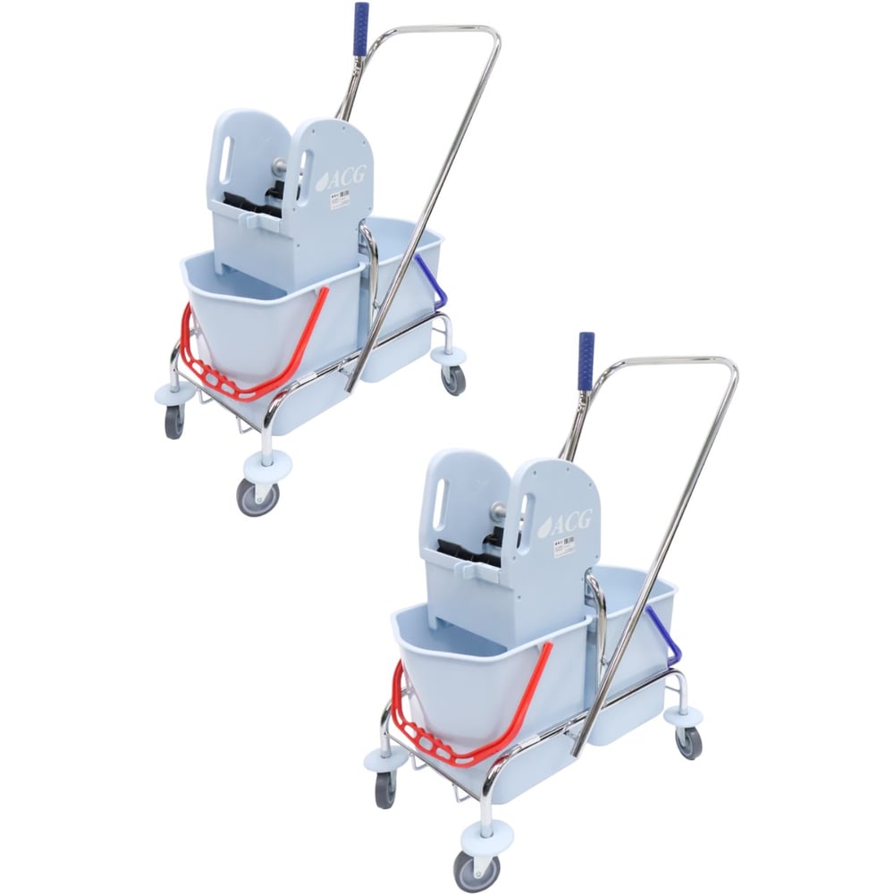 Изображение товара Тележка ACG 2х17 л с отжимом для уборки и моющих работ