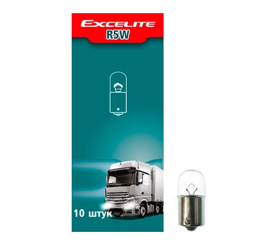 Изображение товара Лампа накаливания Excelite R5W ST 24V 5W BA15s упаковка 10 шт 54400