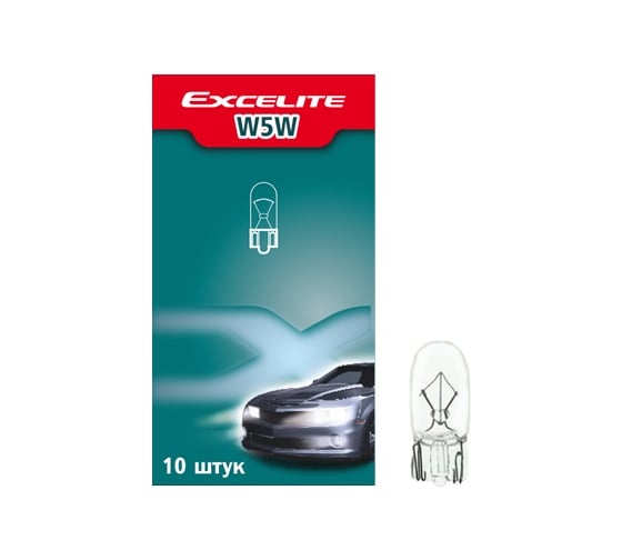 Изображение товара Лампа накаливания Excelite W5W ST 12V 5W W2,1x9,5d упаковка 10 шт 52900