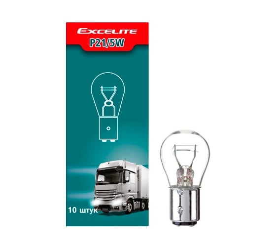 Изображение товара Лампа накаливания Excelite P21/5W ST 24V 21/5W BAY15d упаковка 10 шт 56900