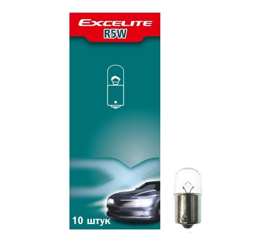 Изображение товара Лампа накаливания Excelite R5W ST 12V 5W BA15s упаковка 10 шт 53700