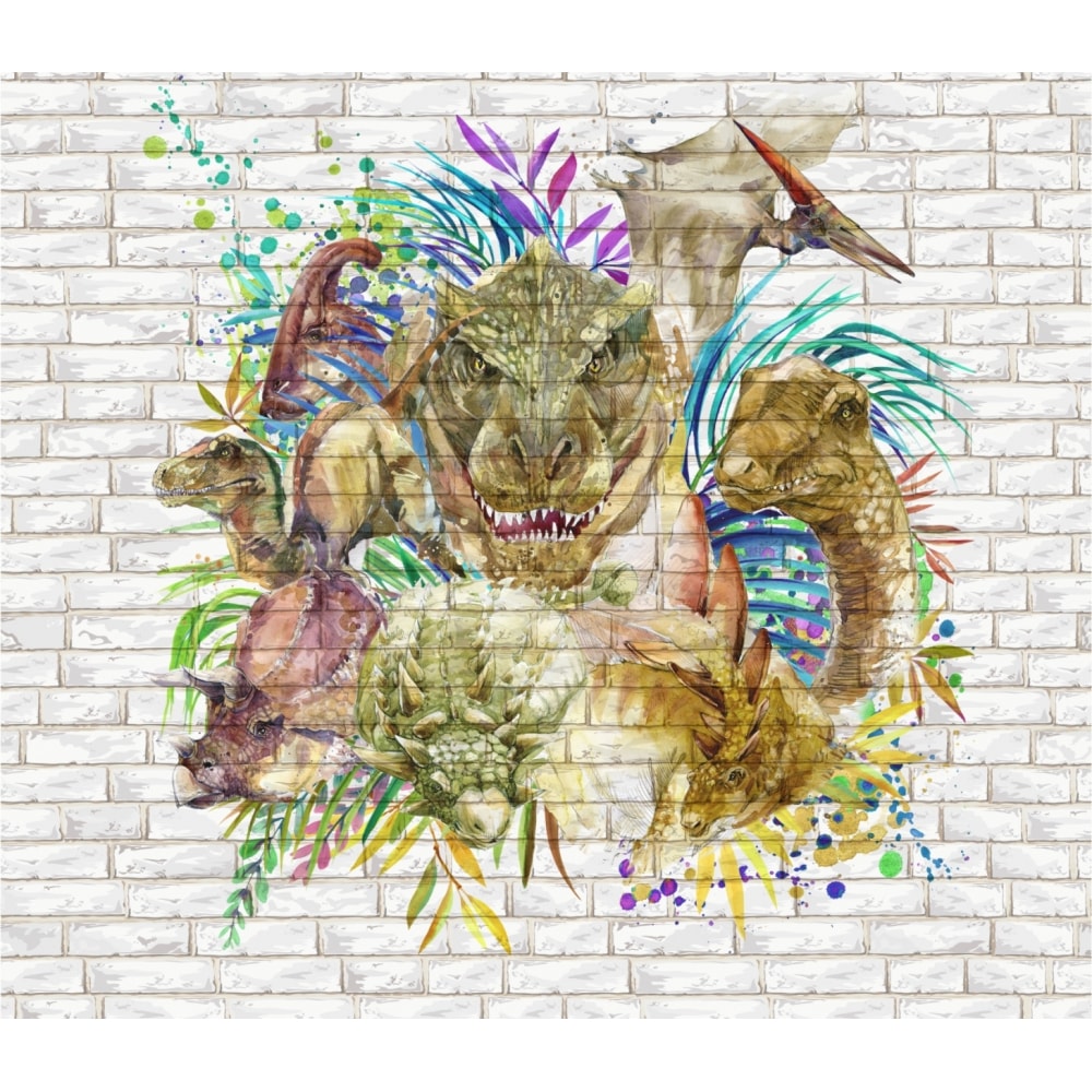 Фотообои Dekor Vinil энциклопедия в комиксах динозавры доисторические чудовища