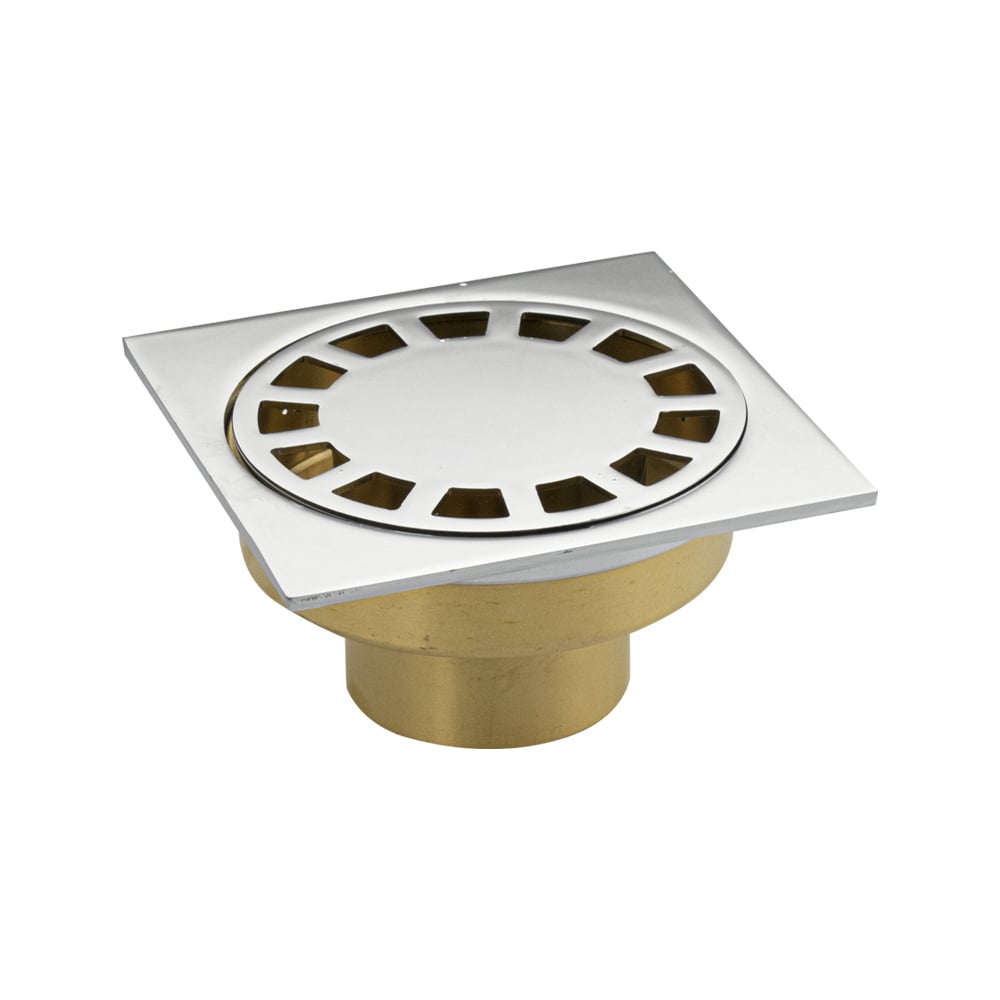 Изображение товара Латунный трап Санакс 100х100 мм с выходом 50 мм вертикальный