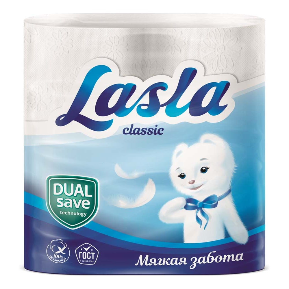 Изображение товара Туалетная бумага Lasla Classic 2 слоя 4 рулона ЦБ-01