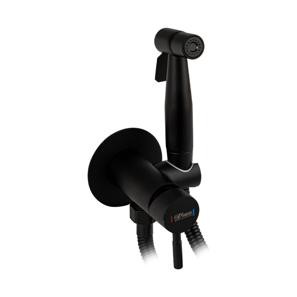 Изображение товара Смеситель для биде GFmark 20722 с гигиенической лейкой из нержавеющей стали черный встраиваемый