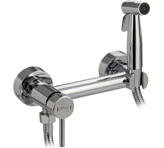 Изображение товара Смеситель с гигиенической лейкой GFmark, из нержавеющей стали, круглый корпус, цвет хром 20481