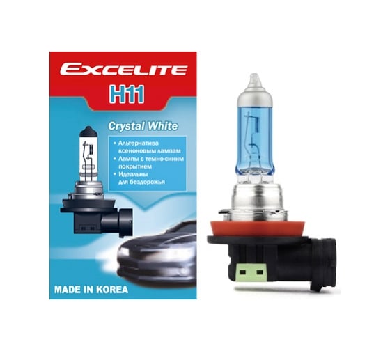 Изображение товара Лампа галогенная Excelite H11 CW 12V 55W PGJ19-2 1 шт 11412B