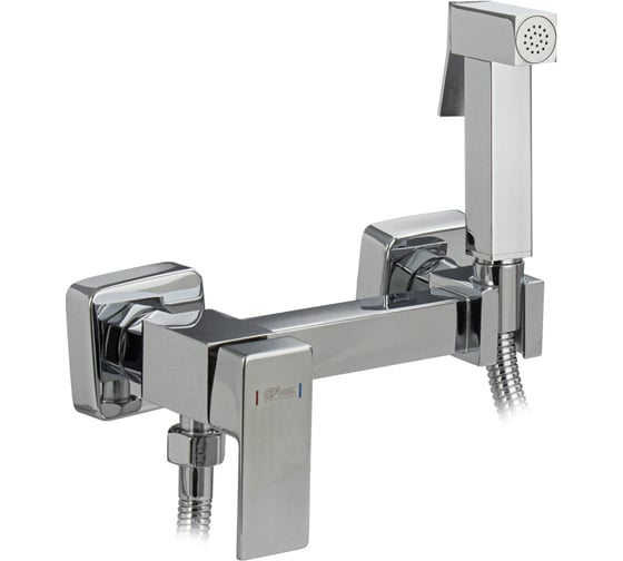 Изображение товара Смеситель с квадратной гигиенической лейкой GFmark, из нержавеющей стали, квадратный корпус, цвет хром 20483