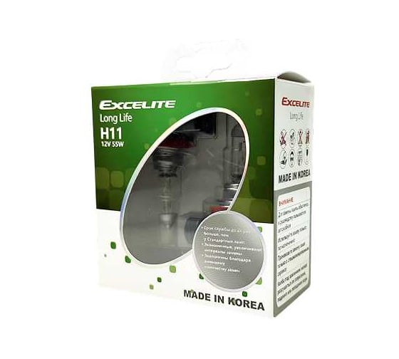 Изображение товара Лампа галогенная Excelite H11 LL 12V 55W PGJ19-2 2 шт 11403C