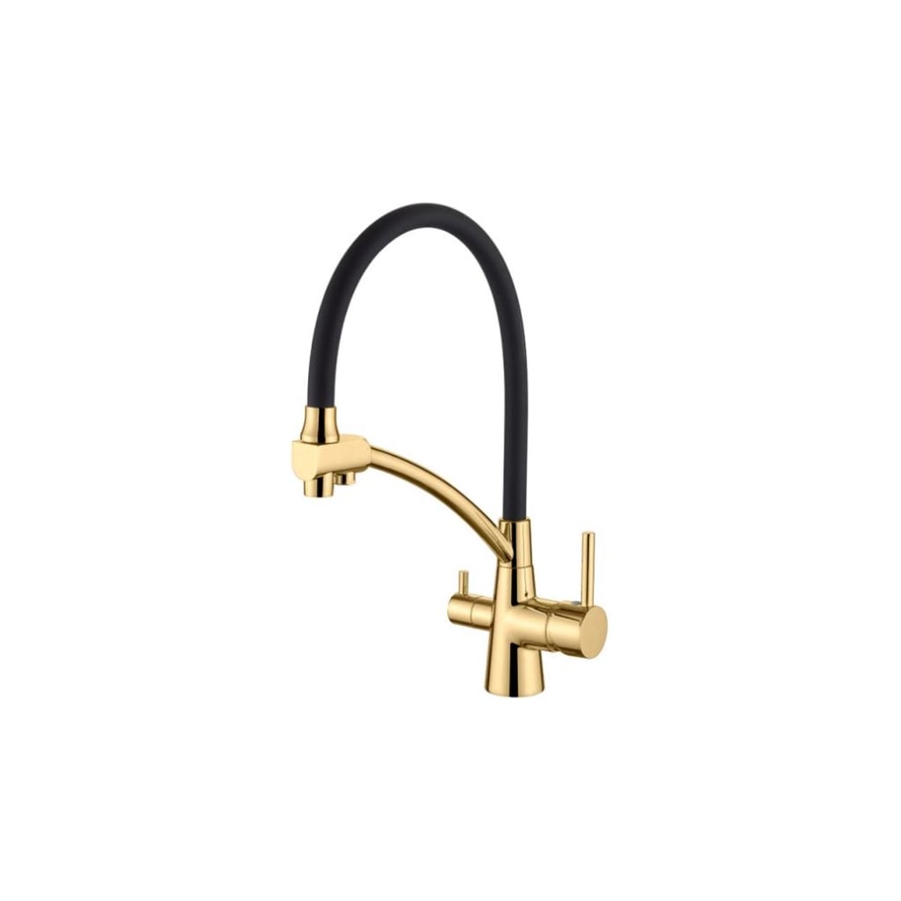 Изображение товара Смеситель для кухни Ledeme L4855G-2 с гибким изливом и современным дизайном