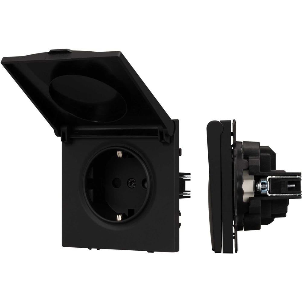 Изображение товара Влагозащищённый механизм розетки Arlight SCT-NOBE-MCP-SFPL-BK 1 шт IP44