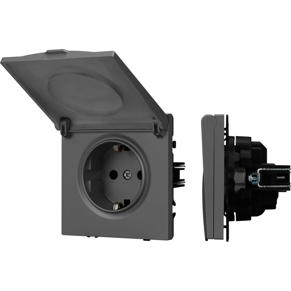 Изображение товара Механизм влагозащищенной розетки Arlight SCT-NOBE-MCP-SFPL-GR IP44