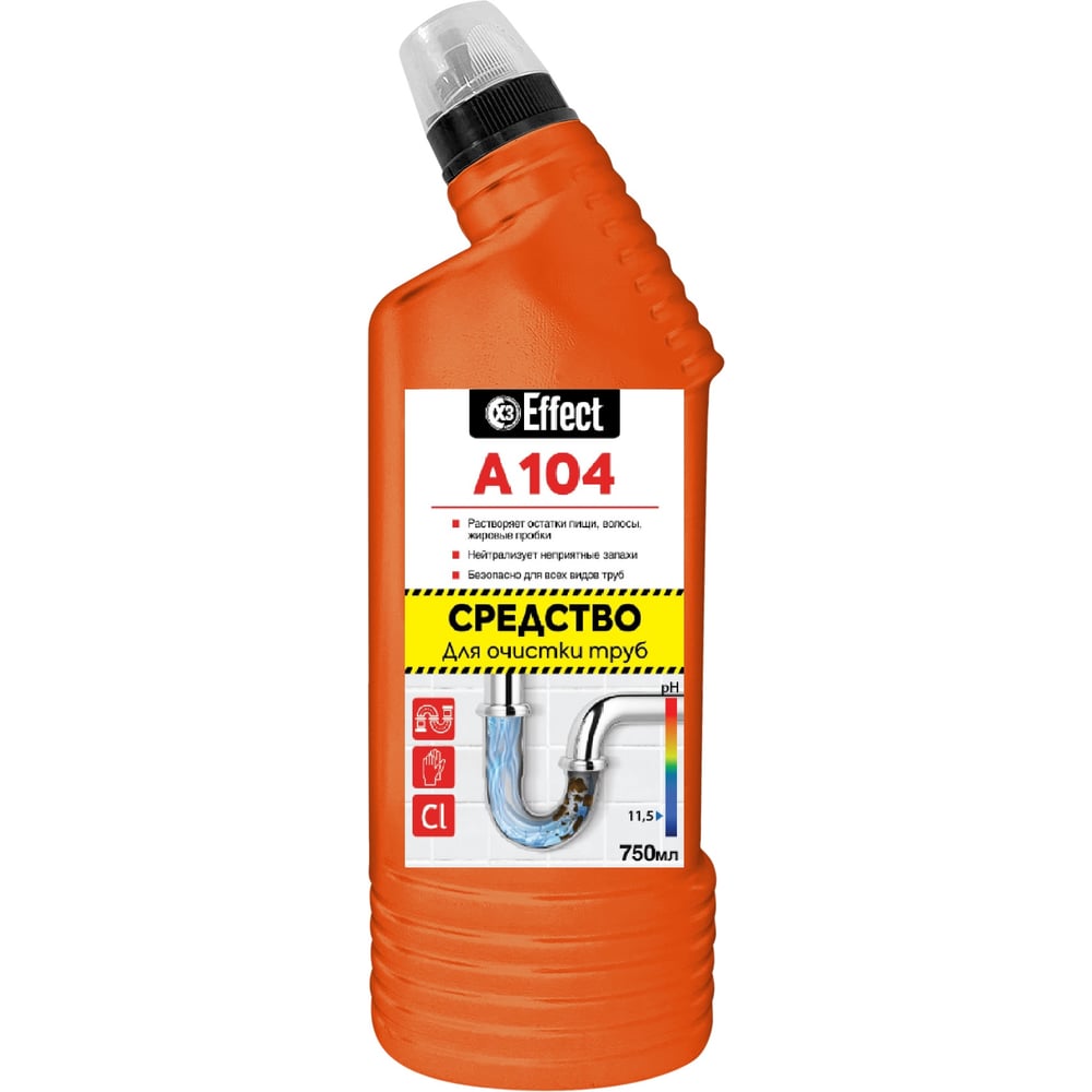 Изображение товара Средство для очистки канализационных труб EFFECT АЛЬФА 104 750 мл гель
