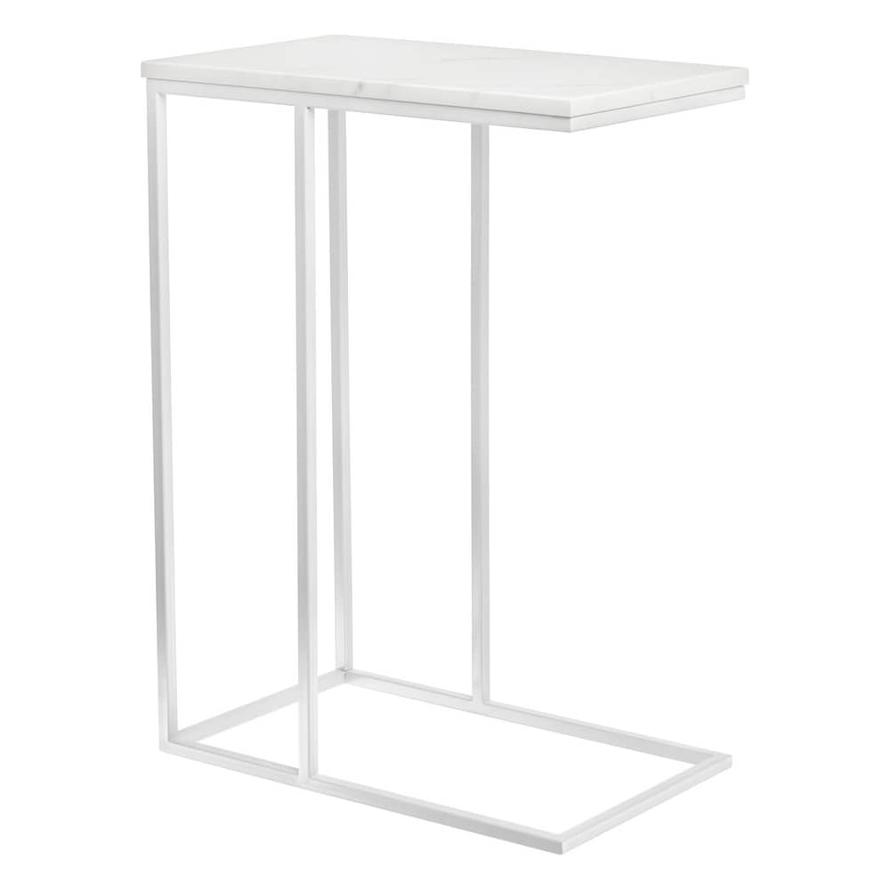 Изображение товара Придиванный столик BRADEX Loft 50x30 см белый мрамор металлик стиль современный
