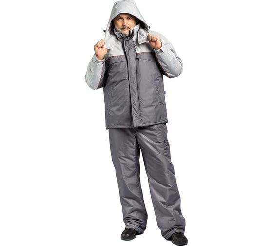 Изображение товара Мужская утепленная куртка Ф Ижора-1 серая/светло-серая, р. 104-108, рост 182-188 310-21-8