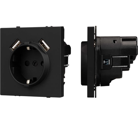 Изображение товара Механизм розетки с USB зарядкой Arlight SCT-NOBE-MUAA-SFPL-BK 1шт 054289