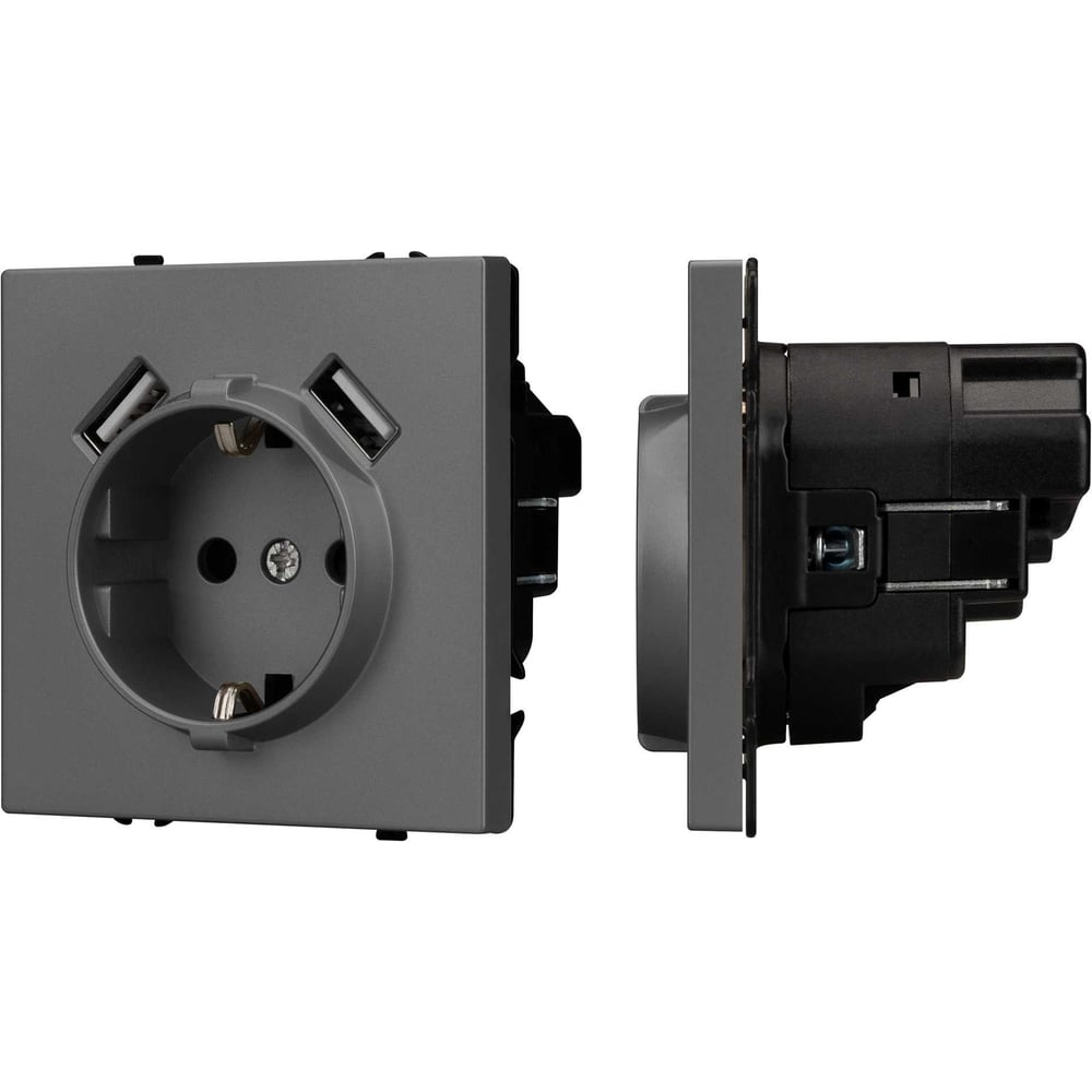 Изображение товара Механизм розетки с USB зарядкой Arlight SCT-NOBE-MUAA-SFPL-GR 1 шт