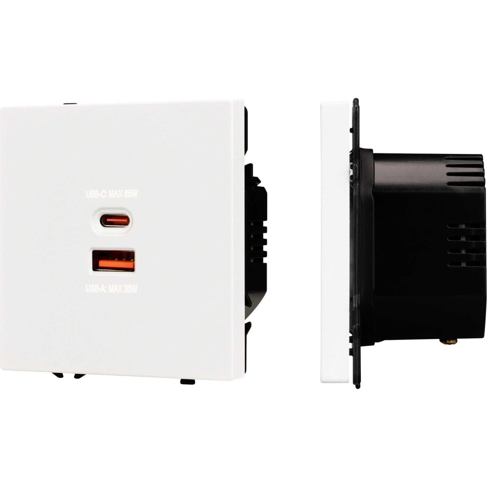 Изображение товара Механизм розетки Arlight SCT-NOBE-MUAC-SFPL-FC-WH с быстрой USB зарядкой