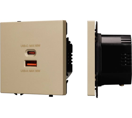 Изображение товара Механизм розетки с быстрой USB зарядкой Arlight SCT-NOBE-MUAC-SFPL-FC-GD 1шт 054318