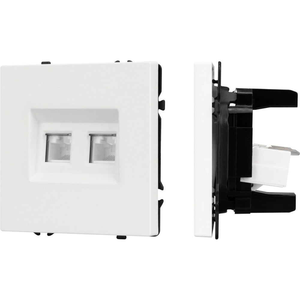 Изображение товара Механизм сдвоенной компьютерной розетки Arlight SCT-NOBE-MPC2-SFPL-WH 1шт 054312