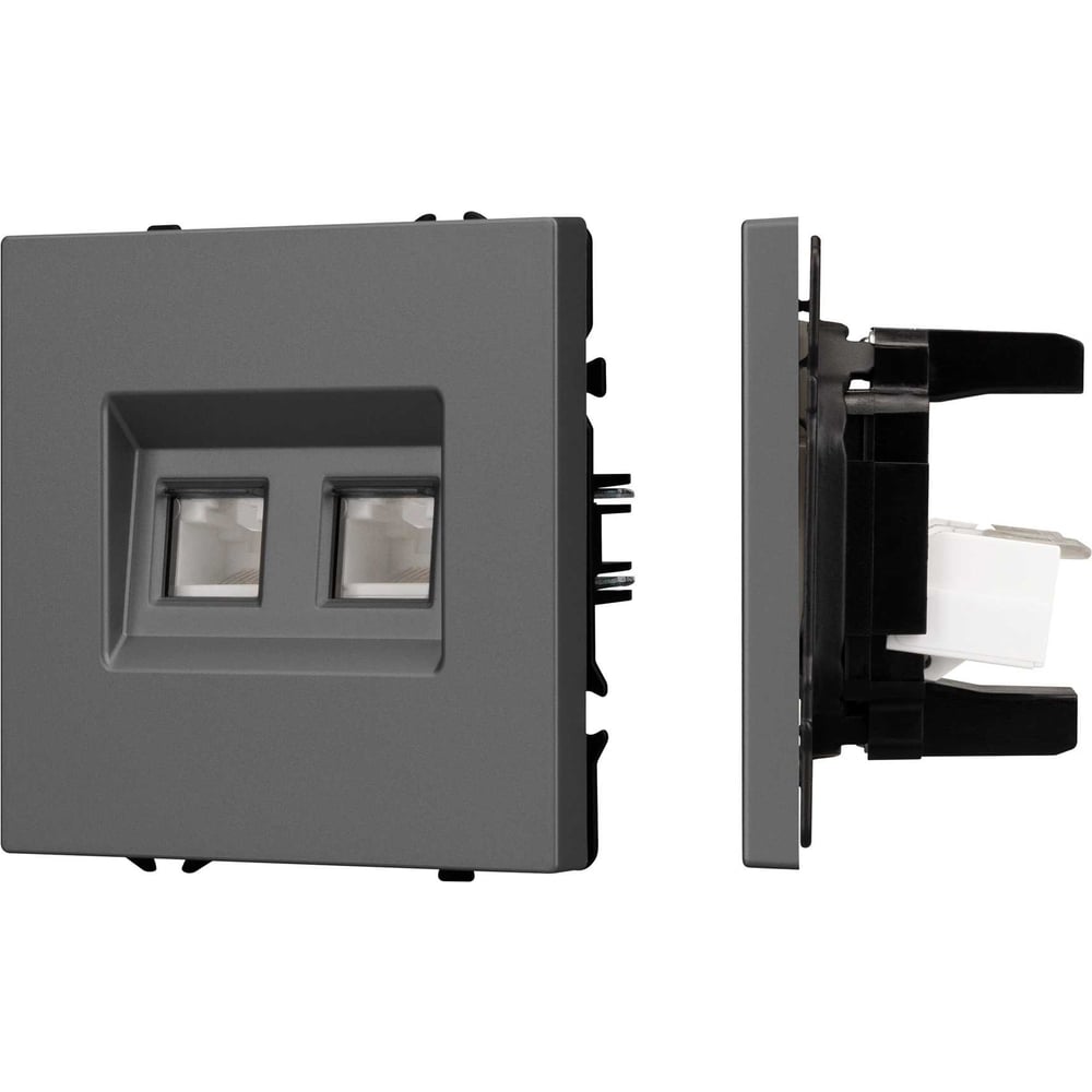 Изображение товара Механизм компьютерной розетки Arlight SCT-NOBE-MPC2-SFPL-GR 2 гнезда IP20 для встроенной установки