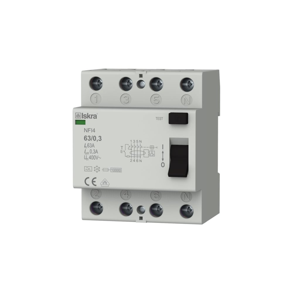 Изображение товара Устройство защитного отключения УЗО Mean Well Iskra NFI4-630 63 А IP20