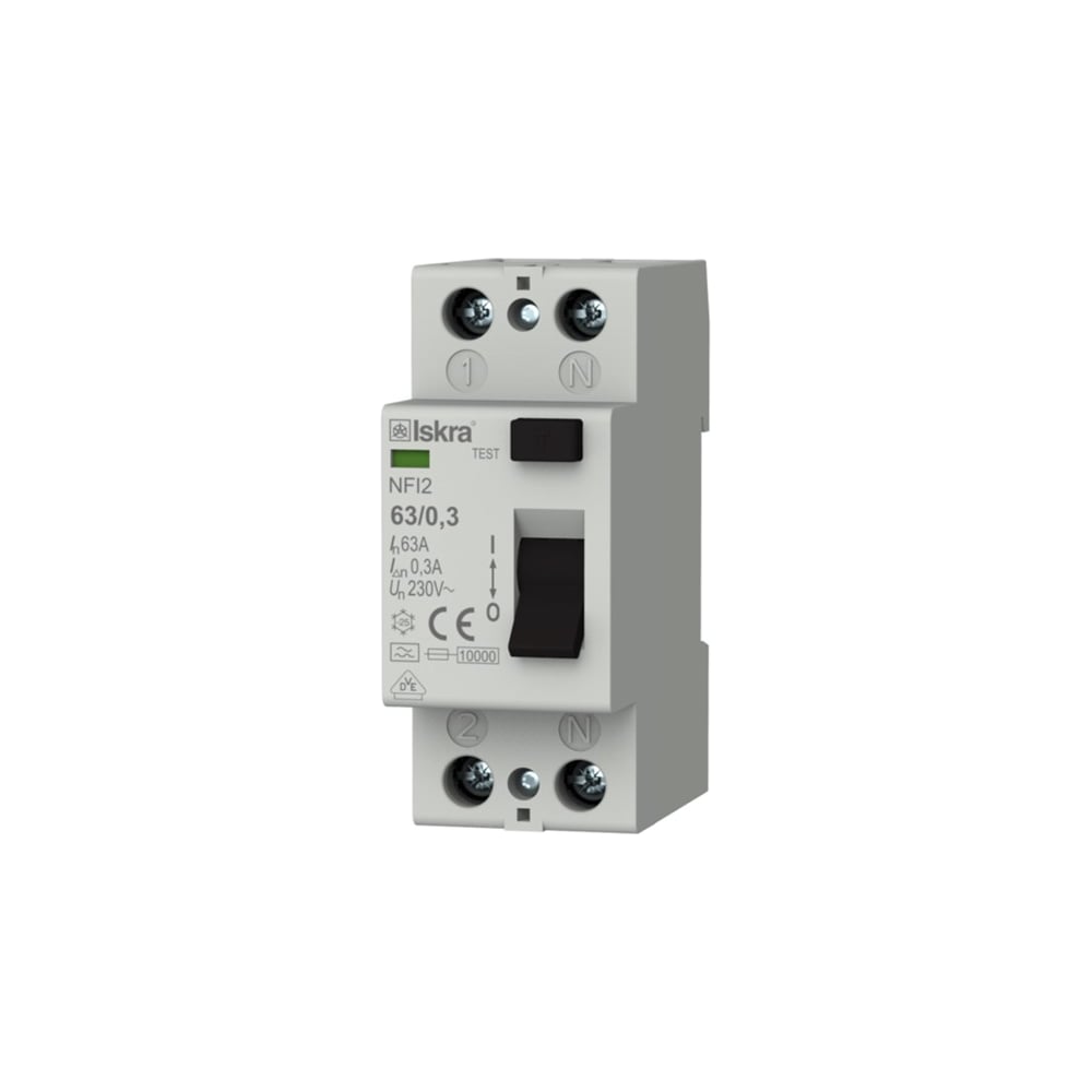 Изображение товара Устройство защитного отключения УЗО NFI2-160,3 для DIN-рейки 16А 300мА IP20