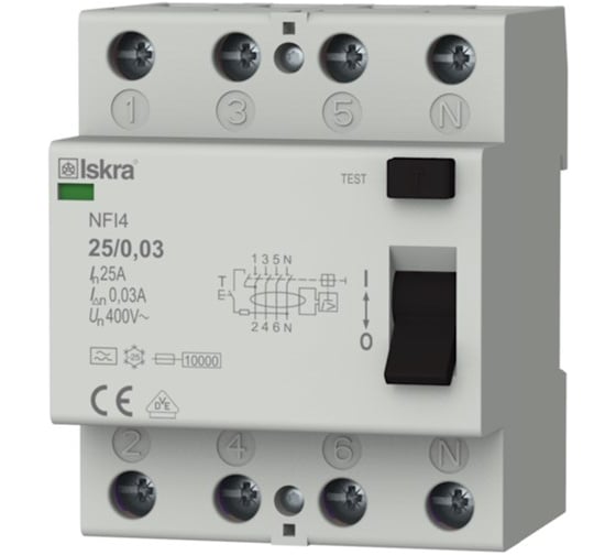 Изображение товара Устройство защитного отключения УЗО Mean Well Iskra NFI4-250,03 00237491