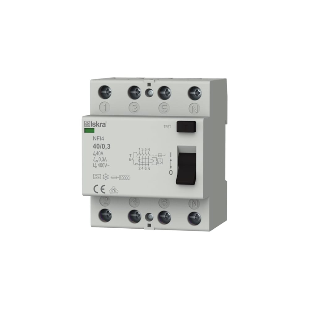 Изображение товара Устройство защитного отключения УЗО Mean Well Iskra NFI4-400 40А IP20