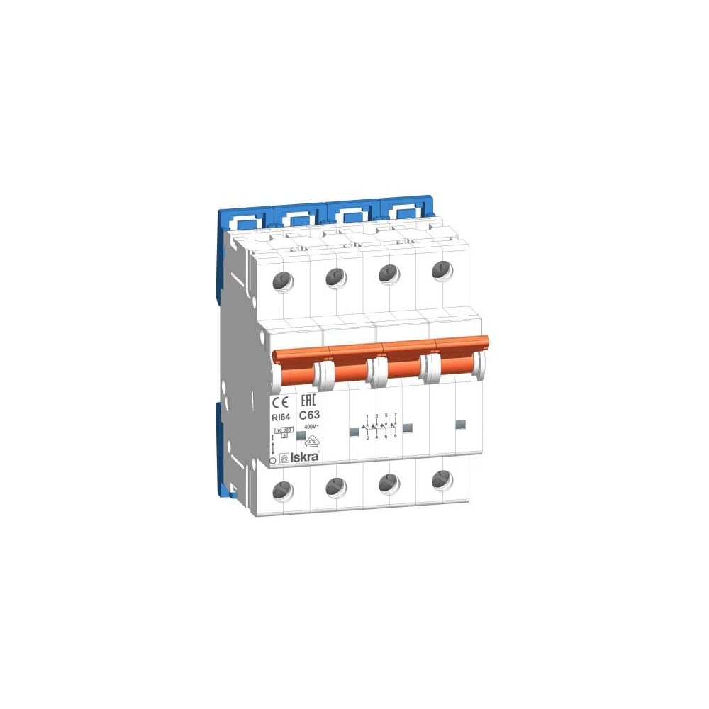 Изображение товара Автоматический выключатель Mean Well Iskra RI 64 C63 для защиты цепей