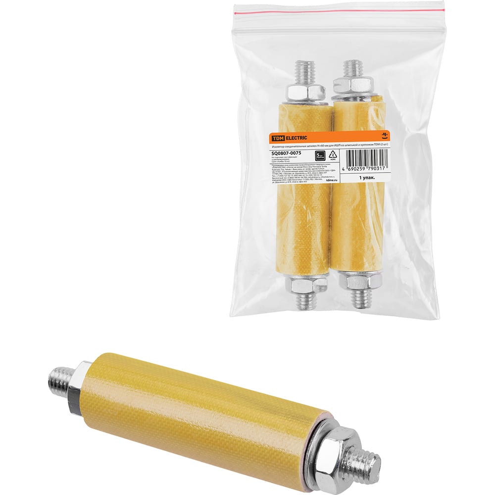 Изображение товара Изолятор соединительных шпилек TDM ELECTRIC H=60 мм для ИШП с резьбой М8 и крепежом