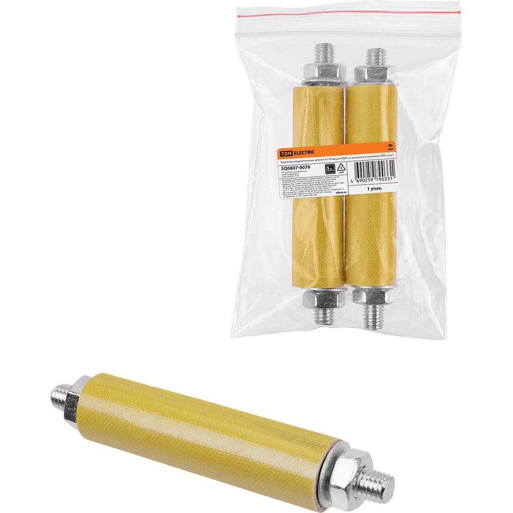 Изображение товара Изолятор соединительных шпилек TDM ELECTRIC H70 мм для ИШП со шпилькой и крепежом SQ0807-0076