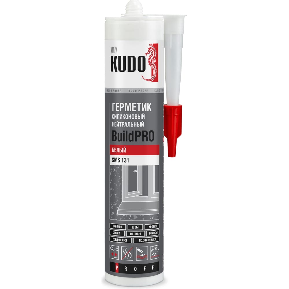 Нейтральный силиконовый герметик KUDO герметик силиконовый универсальный kudo ksk 106 280 мл шоколадно коричневый нейтральный